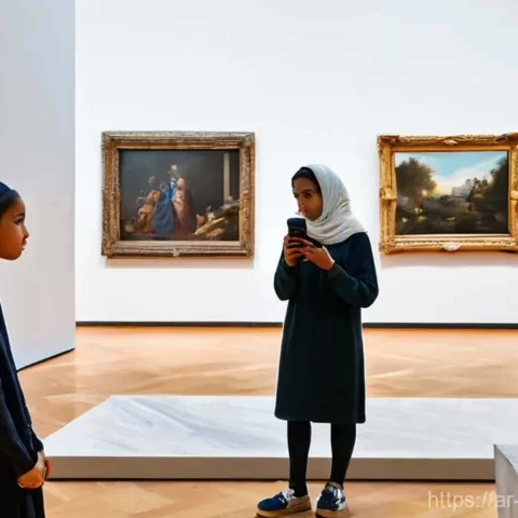 미술문화기획사의 대표적인 실패 사례 - **Prompt:** A large, elegant art exhibition hall with high ceilings and classical architecture. On o...