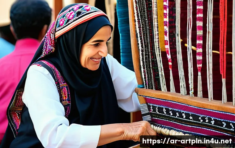 미술문화기획사의 프레젠테이션 기술 - An authentic and heartwarming scene set in a vibrant cultural festival. An elderly Arab woman, with ...