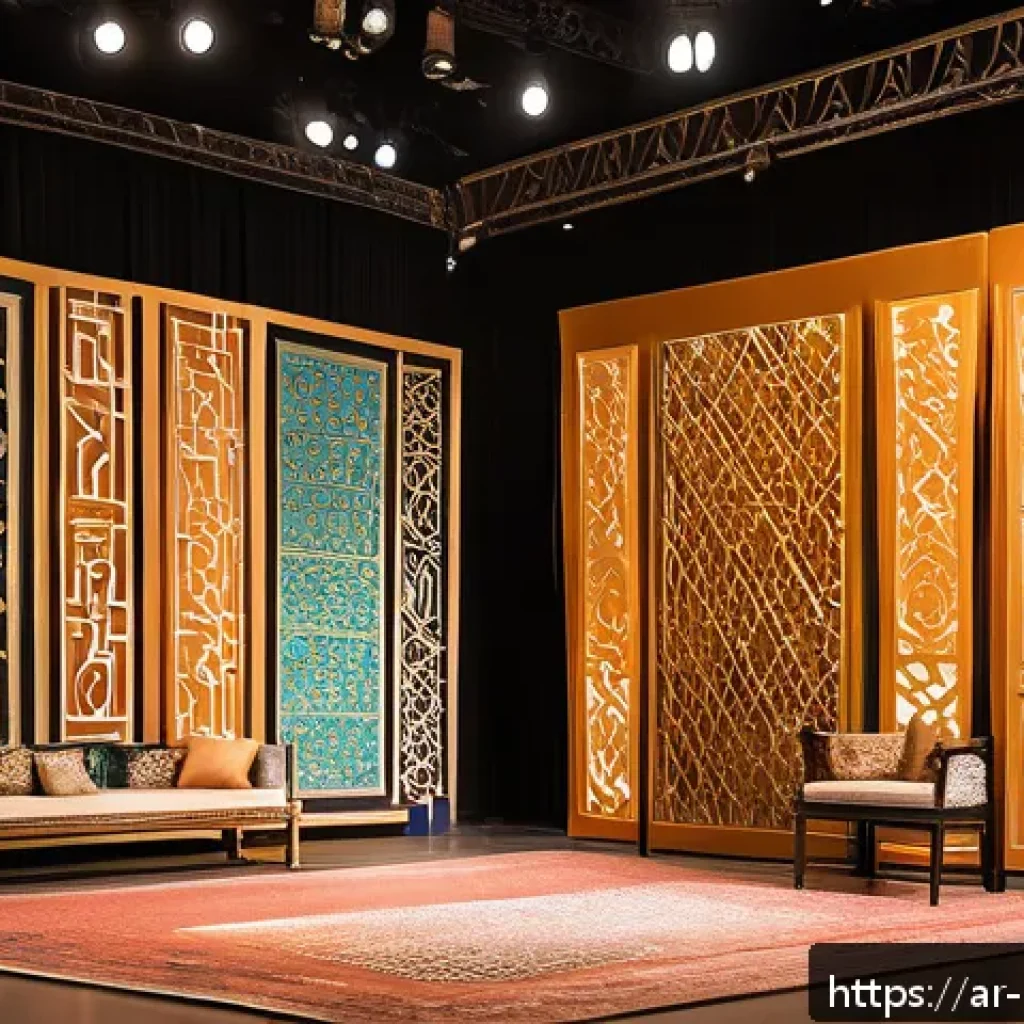 미술문화기획사 관련 국내외 유명 사례 - A vibrant event space designed to reflect a fusion of traditional Arabic cultural heritage and moder...