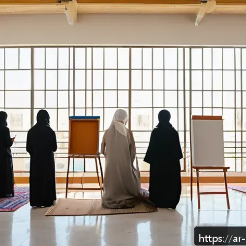 미술문화기획사의 주요 고객 대상 프로젝트 - A vibrant community art workshop scene in a modern cultural center in an Arabic city, featuring dive...