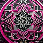 미술문화기획사의 전시회 홍보 포스터 제작 사례 - A vibrant modern art exhibition poster featuring bold fuchsia and dark gray color scheme, incorporat...